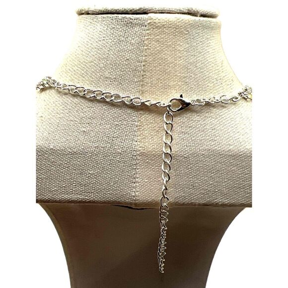 NEW Rhinestone Heart Pendant Chain Necklace - Picture 10 of 12